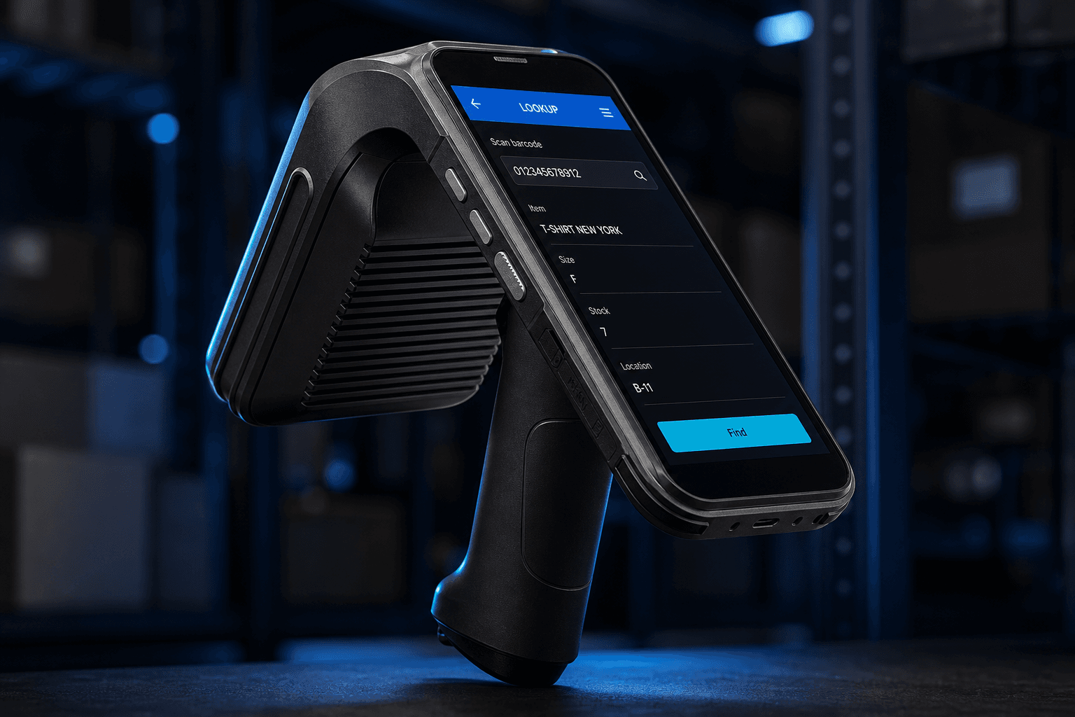 Chainway C5 handheld showing an aisle lookup screen